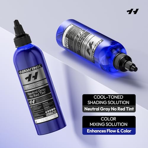 Tattoo Ink Color Mixing Solution, 2PCS Cool-Toned Shading Solution 8OZ and Color Mixing Solution 8OZ Premium Shading Solution TS701-240KIT