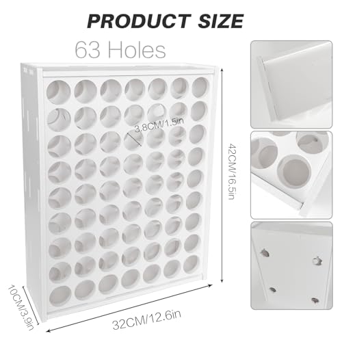 Paint Organizer, 2 pcs 63 Holes Acrylic Paint Organizer, Craft Storage And Apple Barrel Vertical Storage, For 2oz Craft Paints, Wall-mounted - color: 2pcs