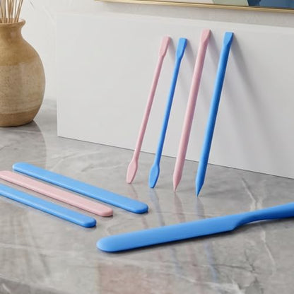 8 Pcs Reusable Wax Sticks, Reusable Epoxy Paint Mixing Sticks, Colored Silicone Wax Stick, Waxs Spatula for Resin Mixing, Paint, Liquid, Facial Mask Stirring Rods