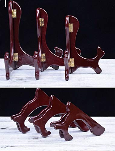Wooden Easel Mahogany Finish Display Stand Plate Holder Picture Frame Folding Display Stand (5 inches) - size: 5 inches