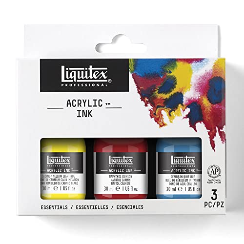 Liquitex Professional Acrylic Ink, 1-oz (30ml), Essential Color Set, Set of 3 - color: Essential - Set of 3