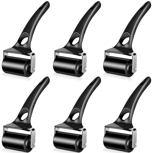 Frienda 6 Pack 2 Inch Rubber Brayer Rollers, Hard Rubber Rollers Tool for Printmaking, Ink Application, Block Printing, Stamping, Wallpaper, Vinyl, Gluing and Crafting - size: 2 Inches