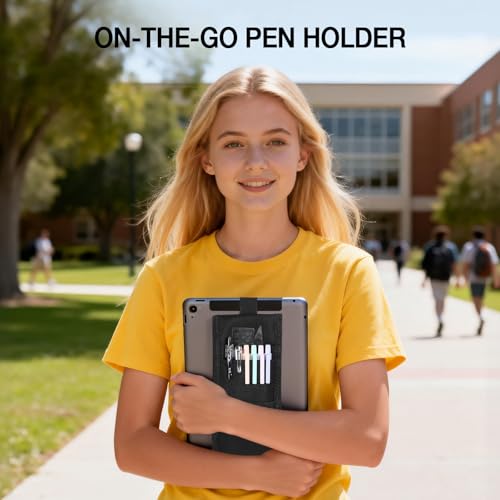 MoKo Elastic Pen Holder for Notebook with Zipper Pocket, Black - color: Black