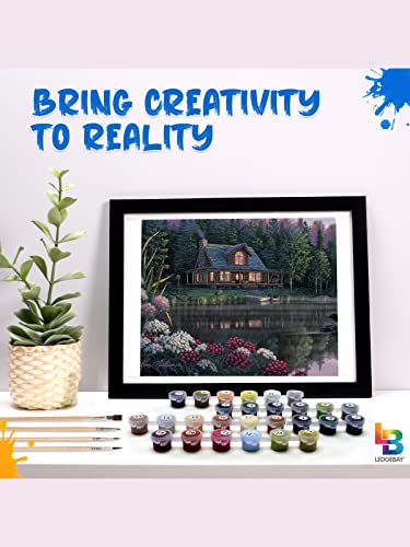 Ledgebay Paint by Numbers Kit for Adults, 16x20 Unframed Canvas - color: Still Waters, size: 16" x 20" Unframed