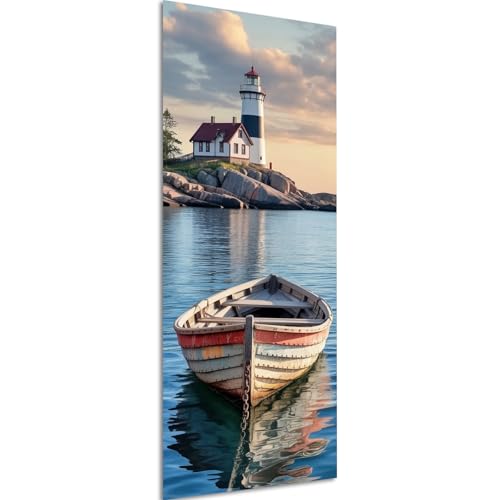 SKRYUIE 5D Large Diamond Painting Kits Ship - DIY Diamond Art Kits for Adults Lighthouse, Full Round Drill - Crystal Embroidery Cross Stitch - Craft for Wall & Office Decor - 12x30 inch / 30x80 cm B14 - color: colorful-14