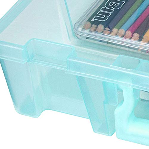 ArtBin 6955AA Super Satchel 1-Compartment Box, Art & Craft Organizer, Translucent Aqua (Pack of 3) - color: Aqua, size: 3 Pack