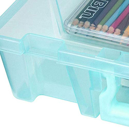 ArtBin 6955AA Super Satchel 1-Compartment Box, Art & Craft Organizer, Translucent Aqua (Pack of 3) - color: Aqua, size: 3 Pack