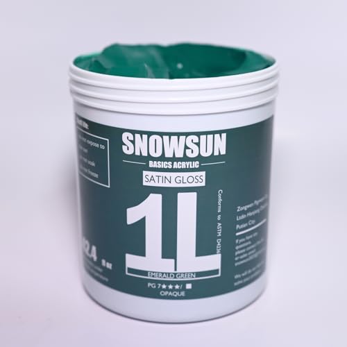 SNOWSUN Heavy Body Acrylic Paint, 1L (40oz) Bulk Emerald Green - Artist Grade Thick Paint for Canvas, Wood, Ceramic & Crafts - color: Emerald green