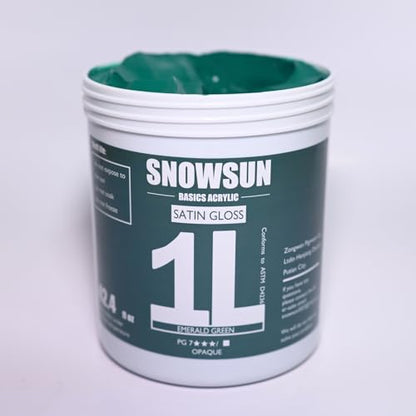 SNOWSUN Heavy Body Acrylic Paint, 1L (40oz) Bulk Emerald Green - Artist Grade Thick Paint for Canvas, Wood, Ceramic & Crafts - color: Emerald green