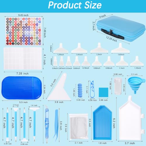 Diamond Art Storage Containers 60 Slots Diamond Painting Accessories - color: Macaron - Blue