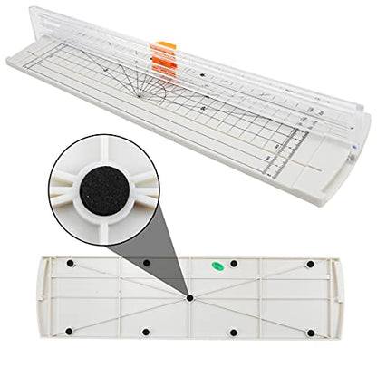 Rayson Paper Cutter Trimmer, A4 Size, 12" Craft Cutter, White - color: White