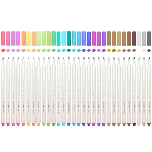 SAYEEC Metallic Marker Pens, 30 Colors Fine Tip Metallic Markers, Paint Pens for Black Paper, Art Rock Painting, Easter Egg, Halloween Pumpkin, Card Making, Scrapbook Crafts, DIY Photo Album - color: 30 Colors