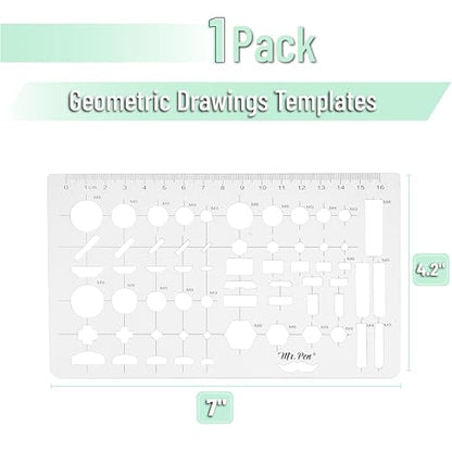 Mr. Pen- Geometric Drawing Template, Plastic Template, Shape Stencils | Geometric Stencils - style: 1 pcs