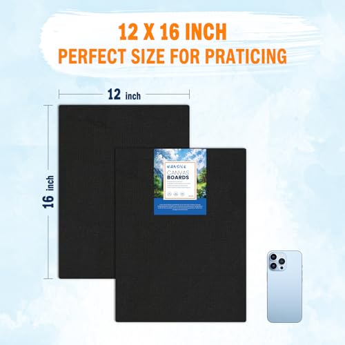 12x16 Canvas for Painting - Artist-Grade Blank Canvases Boards & Panels, Premium White Flat Canvas Bundle for Adults (6 Pack) - size: 12*16-BL-6
