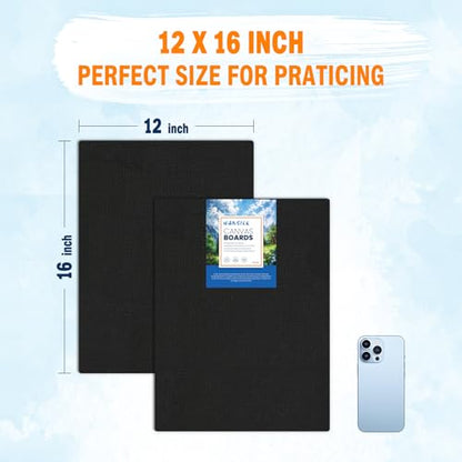 12x16 Canvas for Painting - Artist-Grade Blank Canvases Boards & Panels, Premium White Flat Canvas Bundle for Adults (6 Pack) - size: 12*16-BL-6