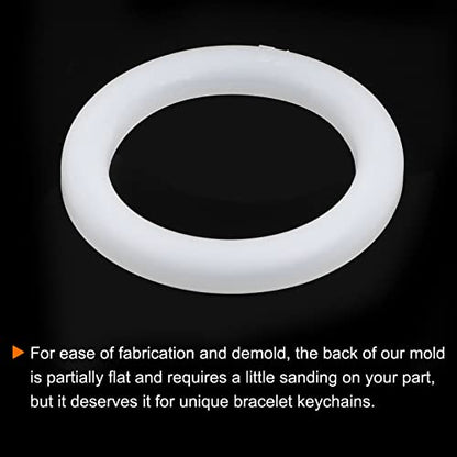 HARFINGTON Bracelet Mold Bangle Ring Mold Silicone Round Epoxy 72mm Wristlet Keychains Mold for DIY Resin Bangle Bracelet Car Key Chain Jewelry Making - size: 67mmx92mm