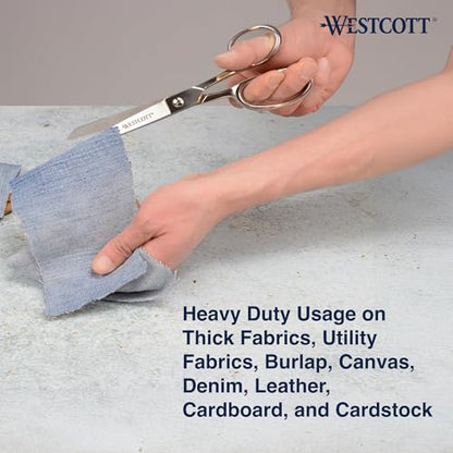 Westcott 8in Forged Classic Fabric and Paper Scissors, Heavy Duty, Knife-Edge for Sewing, Tailoring, General Arts and Crafts, Office - size: 8-Inch Straight
