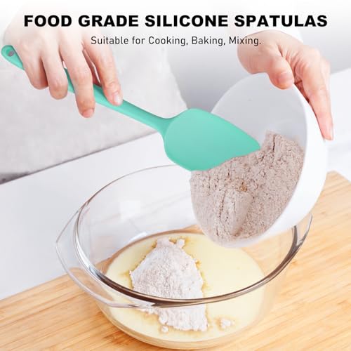 NileHome 6 Pieces Silicone Spatula Set with Silicone Brush,Turquoise - color: Turquoise