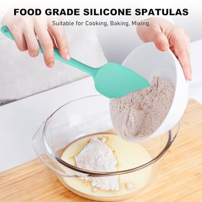 NileHome 6 Pieces Silicone Spatula Set with Silicone Brush,Turquoise - color: Turquoise