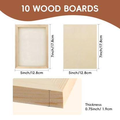 10 Pack 5x7 Inch Unfinished Wood Panel Boards for DIY Painting Art Crafts - size: 5"×7" 10 Pack