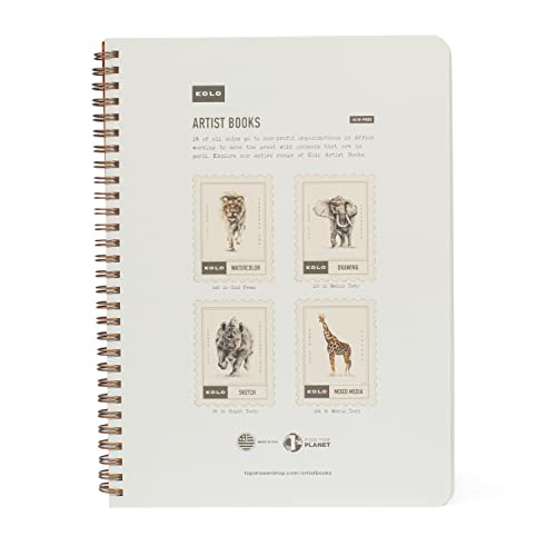 Kolo 7x10 Drawing Book, Spiral Bound, 100lb/163gsm, Ideal for Graphite and Colored Pencil