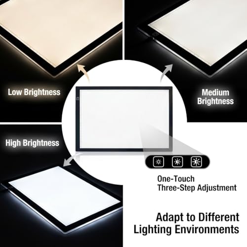 Premium A3 LED Tracing Light Pad for Diamond Art Painting - 3-Level Adjustable Brightness, No Mesh No Dot Technology, Ultra-Thin USB Powered Light Box for Sketching, Weeding Vinyl, Drawing, Design - size: A3 Premium
