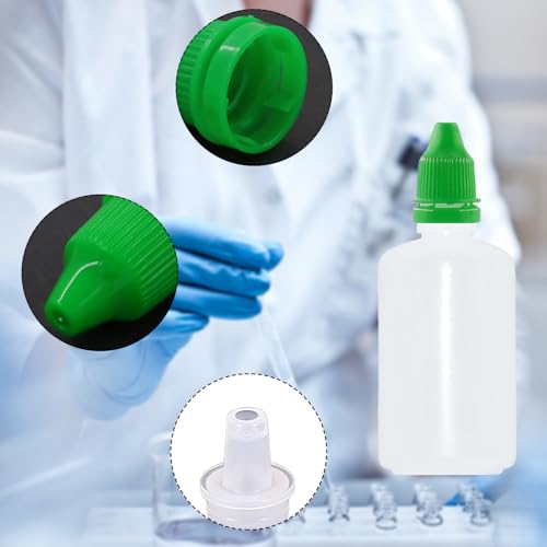 12 Pcs Dropper Bottles, 50ml/1.7 oz Empty Squeezable Small Mouth Dropper Bottle, Liquid Dropper Bottle with Green Cap - color: Green Cap