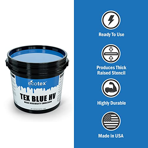 Ecotex® Tex-Red HV Pre-Sensitized Screen Printing Emulsion, High Viscosity | Premixed And Pre-Sensitized High Viscosity Photo Emulsion - No Diazo Needed, Compatible With Plastisol And UV Ink - Gl - size: Gallon - 128 oz.
