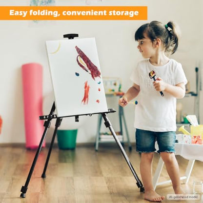 RRFTOK 17-66 Inch Adjustable Art Easel Stand for Painting and Sign, Black - style: 66S Black 1-pack