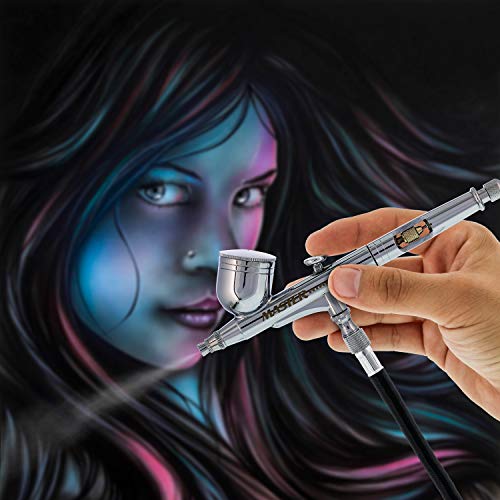 Master Airbrush G233 Performance Pro Airbrush Kit with 3 Nozzle Sets, Hose - size: Hose Included