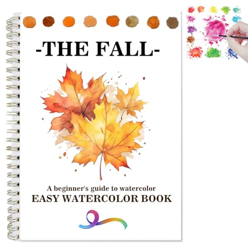 Workbooks Coloring Book Beginner Friendly Painting Kit Easy Nature Scenes Painting Set Art Crafts for Creative Exploration Gift for Adults (The Fall, Without Palette) - color: The Fall, size: Without Palette