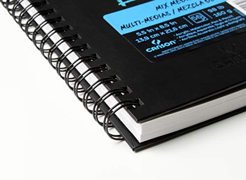 Canson Mix Media Book XL Black 5 x 8 inches - size: 5 x 8 inches, style: Mix Media (5.5" x 8.5")
