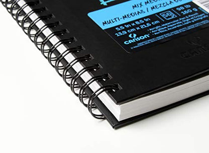 Canson Mix Media Book XL Black 5 x 8 inches - size: 5 x 8 inches, style: Mix Media (5.5" x 8.5")