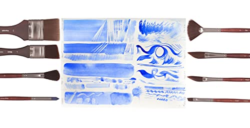 Professional Acrylic Paint Brushes Set (Synthetic 17Pcs) - Beginner/Artist | VERBENA Detail Paint Brushes for Watercolor, Gouache & Acrylic Painting - Ergonomic, Easy Great Flow Control, Snap