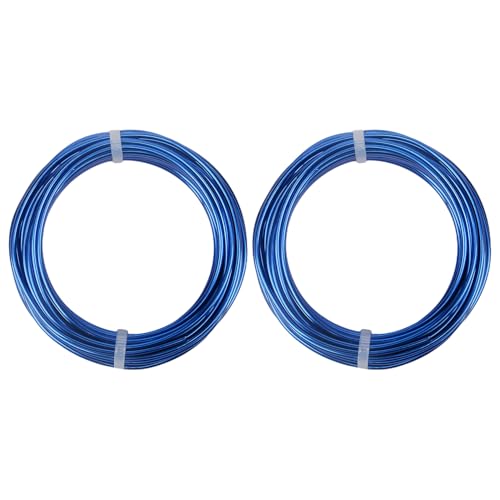 2 Rolls Aluminum Craft Wire, 9 Gauge (3mm) Flexible Metal Wire for Jewelry Making, 65.6 Ft (32.8 Ft/Roll) Bendable Armature Wire for Bonsai, Sculpting and DIY Crafts [Royal Blue] - size: 9Gauge 32.8Ft Each, style: Royal Blue