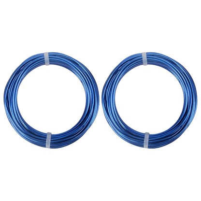 2 Rolls Aluminum Craft Wire, 9 Gauge (3mm) Flexible Metal Wire for Jewelry Making, 65.6 Ft (32.8 Ft/Roll) Bendable Armature Wire for Bonsai, Sculpting and DIY Crafts [Royal Blue] - size: 9Gauge 32.8Ft Each, style: Royal Blue