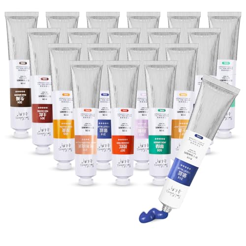 Paul Rubens Oil Paint, 18 Bright Oil Colors Art Supplies with High Saturation, 50ml Large Capacity Tubes, Faster Drying Time with Creamy Texture and Consistency for Artists, Students, Beginners | Art Supplies with High Saturation, Creamy Texture and Consi