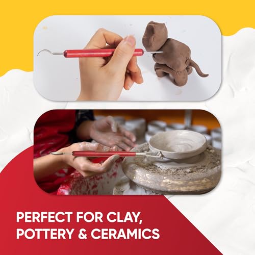 6 Pcs Clay Sculpting Tools for Air Dry & Polymer Clay, 6pc Pottery Tools | Set for Modeling Clay, Ceramics & Wax Carving, Stainless Steel Double Ended Kit for Sculpting, Shaping & Pottery Art - size: Pack of 6