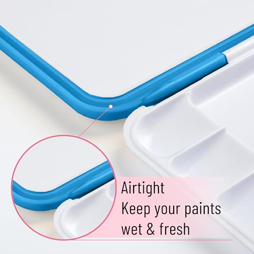 Mr. Pen- Airtight Watercolor Palette with Lid, 18 Wells & 2 Mixing Areas (Pack of 2) - color: Blue, size: 2 Pack