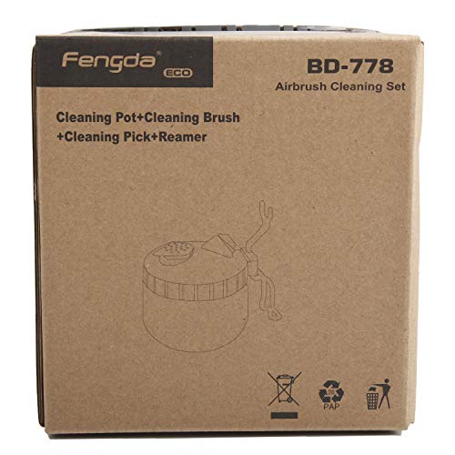 Airbrush Cleaning Kit, BD-778 Airbrush Cleaning Pot with 5 Cleaning Brushes, 5 Cleaning Picks, 3 Filters, 1 Wash Needle for Airbrush Needle, Nozzle Cleaning
