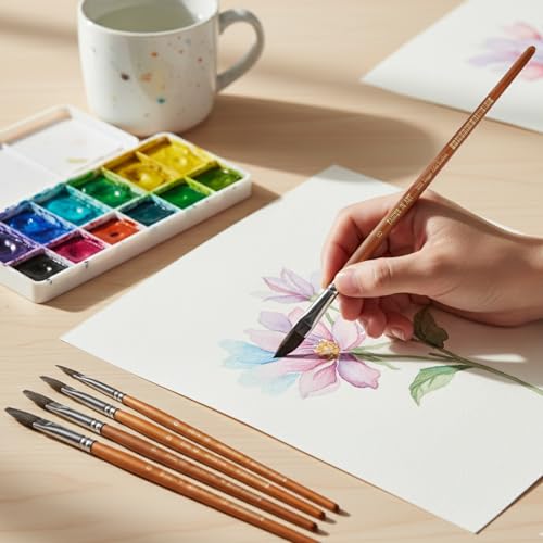 5 Pcs Dagger Watercolor Paint Brush Set | Pinstriping Striper Long Liner Brushes for Acrylic, Oil, and Gouache Painting - style: Dagger