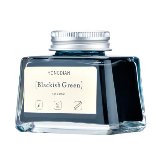 Asvine Hongdian Fountain Pen Bottled Ink Blackish Green, 60ml Fountain Pen Bottled Ink, Non Carbon - color: Blackish Green