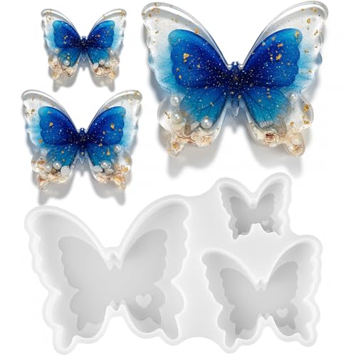Butterfly Resin Molds, 3D Figurine Silicone Molds for Epoxy Resin | Flexibility Butterfly Molds for Resin Casting, Candle Making, Flower Bouquet Preservation, Insect Specimen, Soap, Gypsum