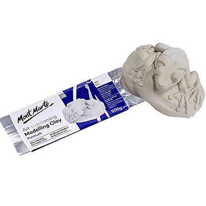 White Modelling Clay Air Dry by Mont Marte, 500g (1.1lb), Ideal Gift for Professional Artists - color: White, size: 500g - 1 Pack