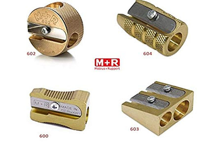 Mobius + Ruppert (M+R) Brass Artists Pencil Sharpener - choose from 4 shapes! Made in Germany - finest in the world! (604 - Bullet/Grenade) - size: 604 - Bullet/Grenade
