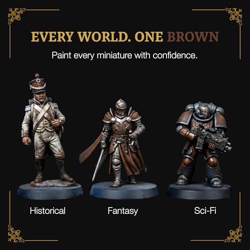 Ludus Bellum Miniature Paint Brown Color 18ml Precision Dropper Bottle | Professional Acrylic Paint for Miniatures & Models, Provides Quality Acrylic Tones and Shades for Warhammer 40K D&D Figures - color: Brown