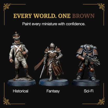 Ludus Bellum Miniature Paint Brown Color 18ml Precision Dropper Bottle | Professional Acrylic Paint for Miniatures & Models, Provides Quality Acrylic Tones and Shades for Warhammer 40K D&D Figures - color: Brown