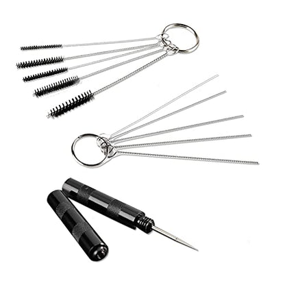 Airbrush Painting Cleaning Tools Kit, Air Brush Accessories Spray Gun Cleaner Wash Needle with Nozzle Spanner Wrench and Stainless Steel Brushes Set