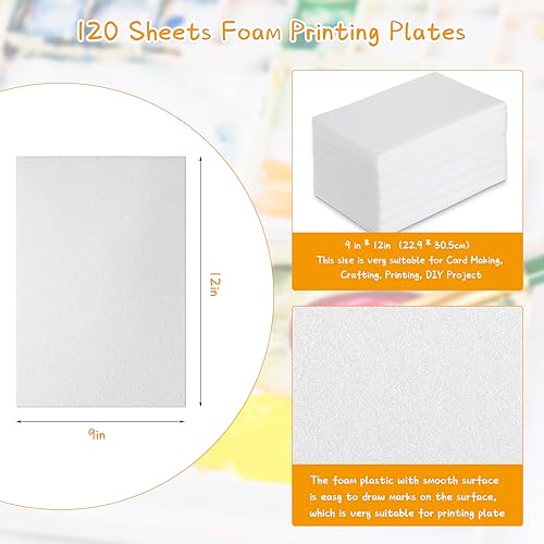 Cholemy 120 Pcs Foam Printing Plates 9 X 12 Inches White 1/20 Inch Thick - color: White, size: 9 x 12 Inches