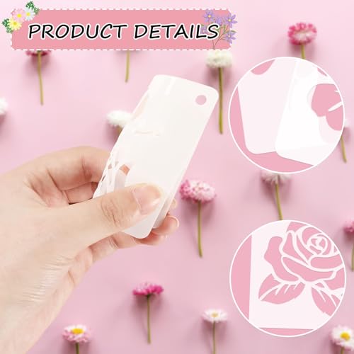 JULMELON 20 Pcs Flower Stencils for Painting on Wood Reusable Sunflower | PET Plastic, Flower Stencils for Crafts Reusable, Wall Floor Rock Art Painting, Large Flower Stencils, 3 Inch DIY Projects - style: Flower Stencils
